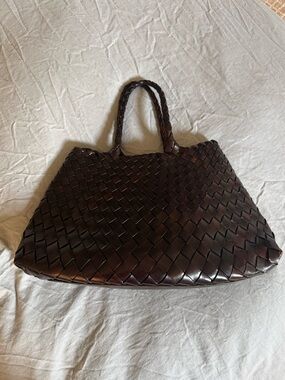Dragon Diffusion Brown Leather Top Handle Bag